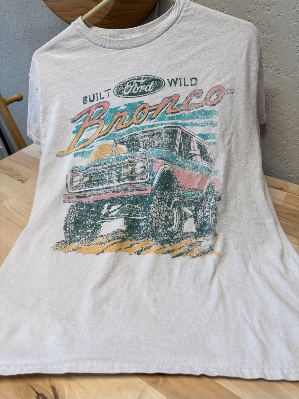 Ford Bronco white Tee medium size in women’s.